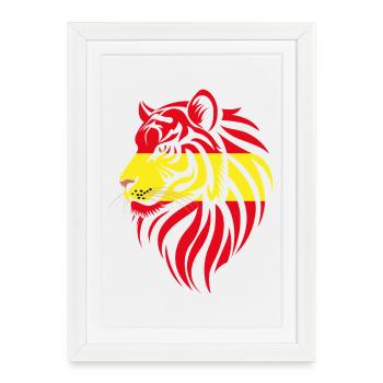 Espagne - Espagne - Drapeaux des tigres - Affiche encadrée (27 × 37 cm) - blanc - Devant