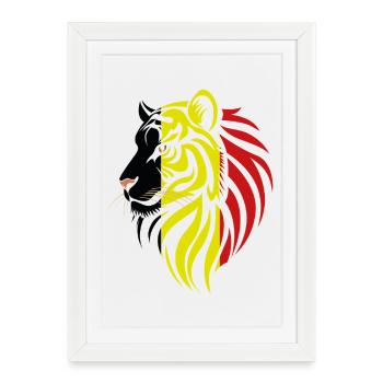 Belgique - Belgique - Drapeaux des Tigres - Affiche encadrée (27 × 37 cm) - blanc - Devant