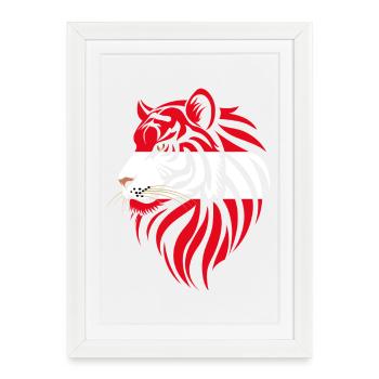 Autriche - Autriche - Drapeaux du Tigre - Affiche encadrée (27 × 37 cm) - blanc - Devant