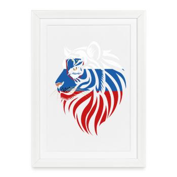 Éloviène - Slovénie - Drapeaux du Tigre - Affiche encadrée (27 × 37 cm) - blanc - Devant