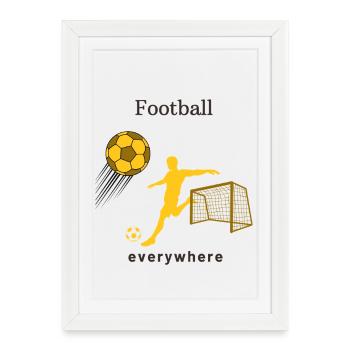 Le football partout - Affiche encadrée (27 × 37 cm) - blanc - Devant