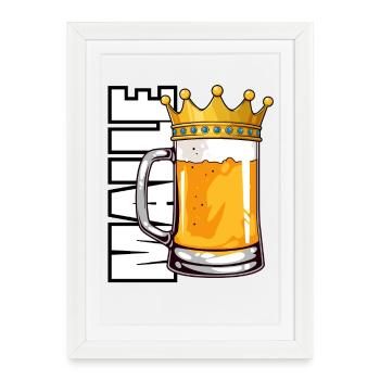 Chope de bière royale - Affiche encadrée (27 × 37 cm) - blanc - Devant