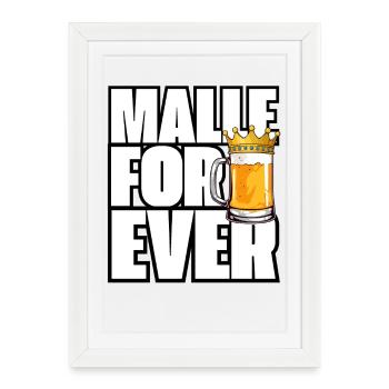 Couronne de chope de bière Malle For Ever - Affiche encadrée (27 × 37 cm) - blanc - Devant