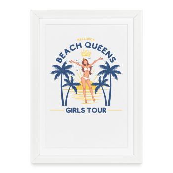 Visite des Beach Queens à Majorque Malle - Affiche encadrée (27 × 37 cm) - blanc - Devant