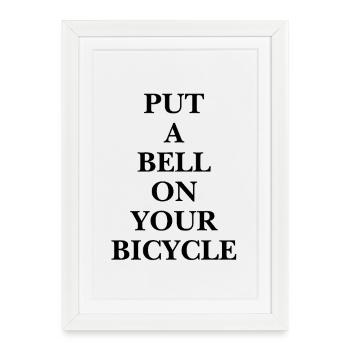Put A Bell On Your Bicycle - Simple Typo State - Framed poster (27 × 37 cm) - white - Front