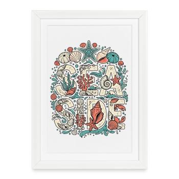 Mer et coquillages - Affiche encadrée (27 × 37 cm) - blanc - Devant