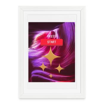 Commencez Retro Neon Galaxy - Affiche encadrée (27 × 37 cm) - blanc - Devant