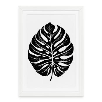 Monstera Leaf - Framed poster (27 × 37 cm) - white - Front