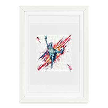 Liberty Kick Streetwear Fusion - Affiche encadrée (27 × 37 cm) - blanc - Devant