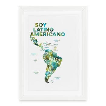 Soy Latino Americano Map Pride - Framed poster (27 × 37 cm) - white - Front