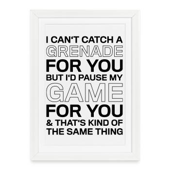 Pause My Game For You Saying Shirt - Framed poster (27 × 37 cm) - white - Front
