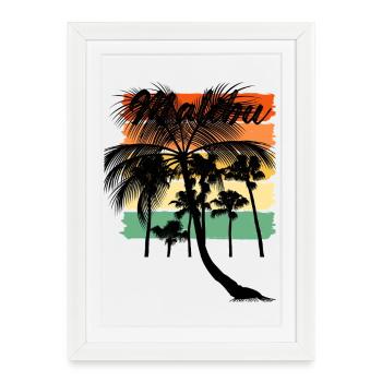 Palmier tropical ouest d’Hawaï - Affiche encadrée (27 × 37 cm) - blanc - Devant