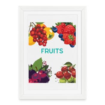 Colorful Fruits - Tropical Theme - Framed poster (27 × 37 cm) - white - Front