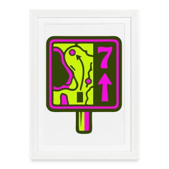 Disc Golf Course Sign Icon - Framed poster (27 × 37 cm) - white - Front