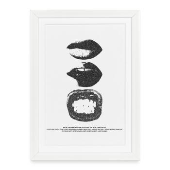 Impression Kiss Triple Impression - Affiche encadrée (27 × 37 cm) - blanc - Devant