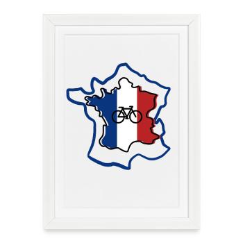 France Cycling – Bicycle Rider Design - Framed poster (27 × 37 cm) - white - Front