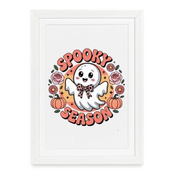 Saison effrayante Halloween - Affiche encadrée (27 × 37 cm) - blanc - Devant