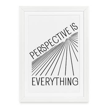 La perspective, c’est tout ce qui est motivant et géométrique - Affiche encadrée (27 × 37 cm) - blanc - Devant