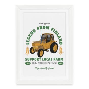 Tracteur Légende de la Ferme Finlandaise - Affiche encadrée (27 × 37 cm) - blanc - Devant