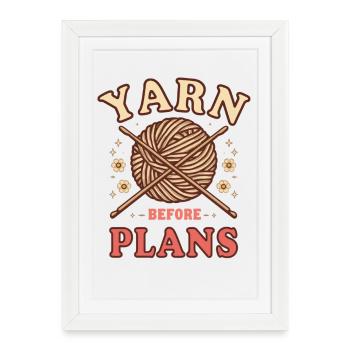 Laine avant les plans - Affiche encadrée (27 × 37 cm) - blanc - Devant