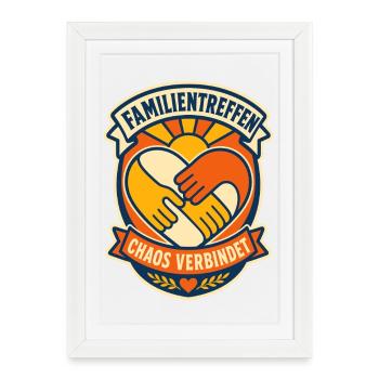 Familienfest Herzverbindet Chaos - Gerahmtes Poster (27 × 37 cm) - Weiß - Vorne