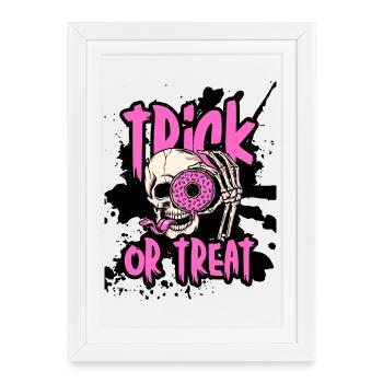 Donut au crâne pour Halloween - Affiche encadrée (27 × 37 cm) - blanc - Devant