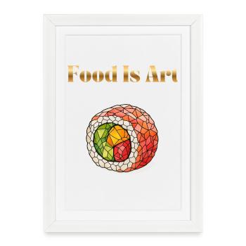 La nourriture est de l’art ... Rouleau de Californie - Affiche encadrée (27 × 37 cm) - blanc - Devant