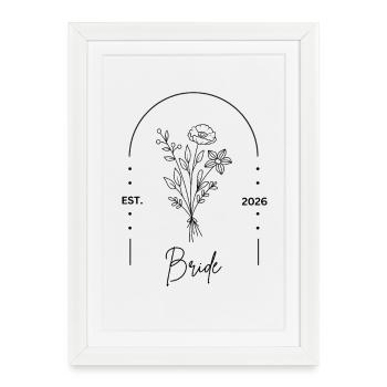 Mariée de fête de garçon 2026 - Affiche encadrée (27 × 37 cm) - blanc - Devant
