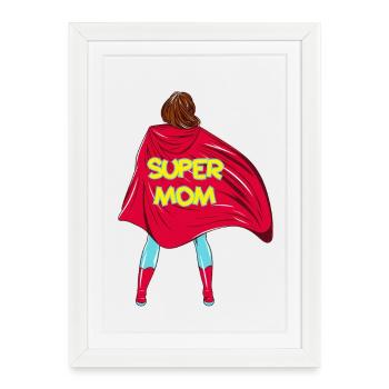 Super Maman ! Personnalisable - Affiche encadrée (27 × 37 cm) - blanc - Devant