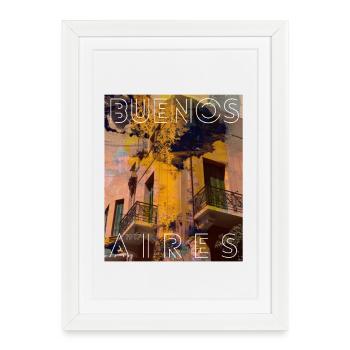 Buenos Aires Architektur Neon 1937 - Gerahmtes Poster (27 × 37 cm) - Weiß - Vorne