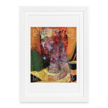 Porto Rico 1987 Rétro Collage - Affiche encadrée (27 × 37 cm) - blanc - Devant