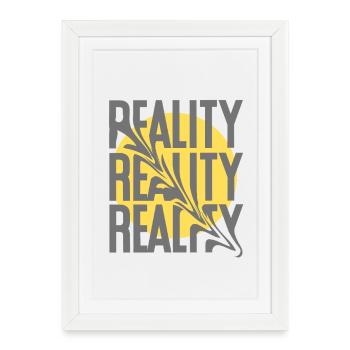 Distorsion de la réalité – Typographie Dic - Affiche encadrée (27 × 37 cm) - blanc - Devant
