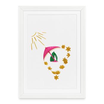 Holidays with heart and sun - Framed poster (27 × 37 cm) - white - Front