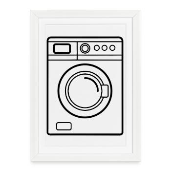 Washing machine - Framed poster (27 × 37 cm) - white - Front