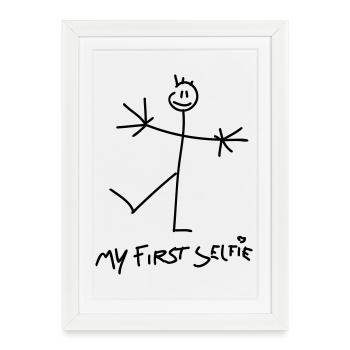 my first selfie - Affiche encadrée (27 × 37 cm) - blanc - Devant