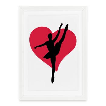 I love ballet - J'aime le ballet - Affiche encadrée (27 × 37 cm) - blanc - Devant
