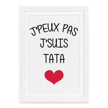 Tante / Tata / Marraine / Oncle / Nourrice / Bébé - Affiche encadrée (27 × 37 cm) - blanc - Devant