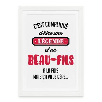 belle-fille / beau-fils / beau fils / belle fille - Affiche encadrée (27 × 37 cm) - blanc - Devant