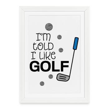 Golf pour enfants - Affiche encadrée (27 × 37 cm) - blanc - Devant