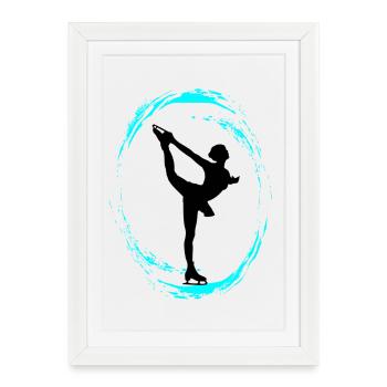 Anneau en forme de pinceau turquoise - Affiche encadrée (27 × 37 cm) - blanc - Devant