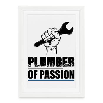 plombier - Affiche encadrée (27 × 37 cm) - blanc - Devant