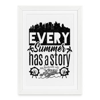 Every summer has a story, Los Angeles my city - Affiche encadrée (27 × 37 cm) - blanc - Devant
