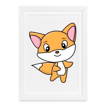 Renard - Affiche encadrée (27 × 37 cm) - blanc - Devant