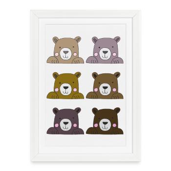 Bears funny - Framed poster (27 × 37 cm) - white - Front
