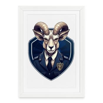 Police Capricorne - Affiche encadrée (27 × 37 cm) - blanc - Devant