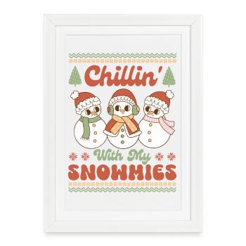 Pull de Noël moche - Affiche encadrée (27 × 37 cm) - blanc - Devant