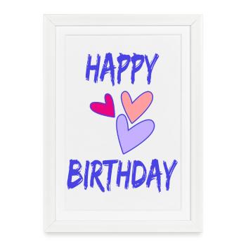 60. 60 ANS. 60e ANNIVERSAIRE. ANNIVERSAIRE 60 ANS. - Affiche encadrée (27 × 37 cm) - blanc - Devant