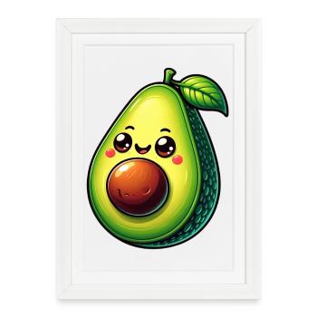 Avocat - Affiche encadrée (27 × 37 cm) - blanc - Devant