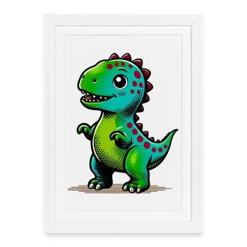 Dinosaure - Affiche encadrée (27 × 37 cm) - blanc - Devant
