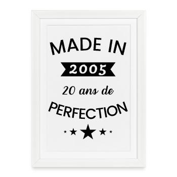 Born in 2005 humor anniversary 20 years - Framed poster (27 × 37 cm) - white - Front